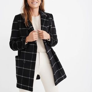 Madewell Hollis Double-Breasted Coat in Windowpane